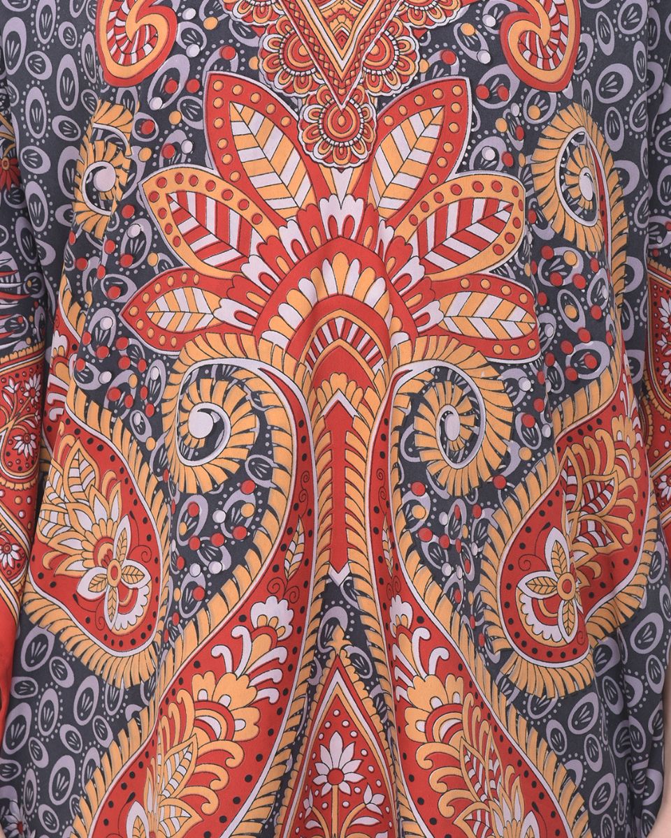 Multicolor Paisley Printed Plus Size Tunic For Women