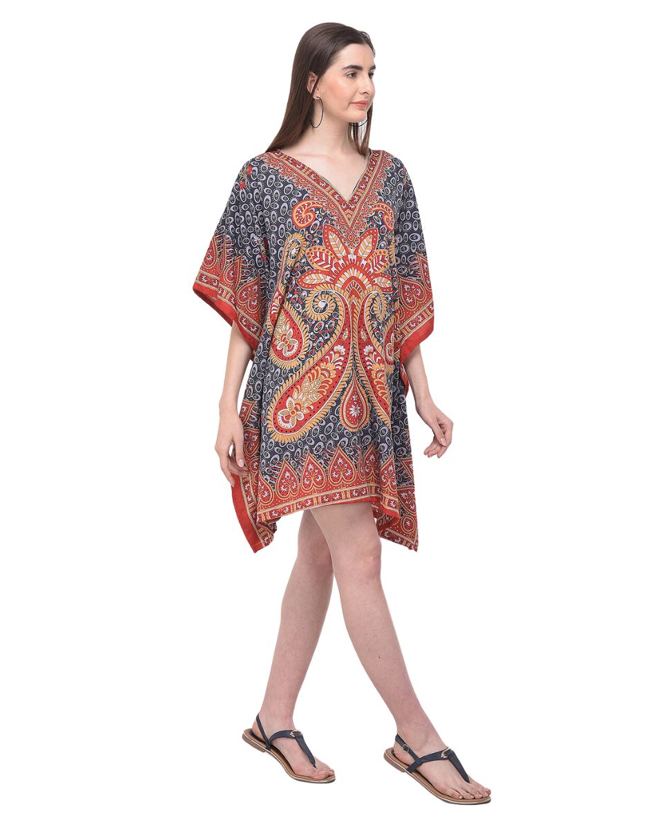 Multicolor Paisley Printed Plus Size Tunic For Women