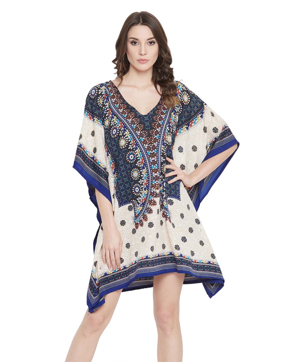 Color Beige Summer Party Wear Beach Boho Plus Size Tunic For Women