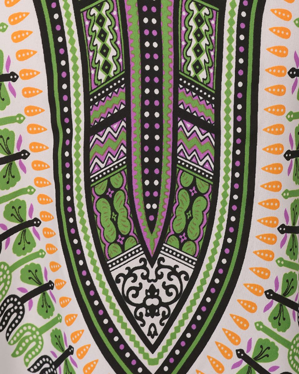 Dashiki Print Multicolor Tunic For Women