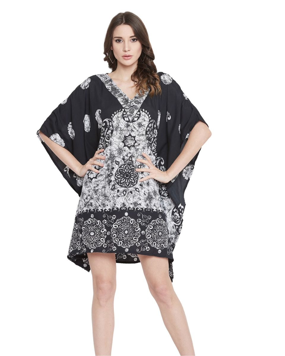 Summer Partywear Black Beach Boho Tunic For Plus Size Women