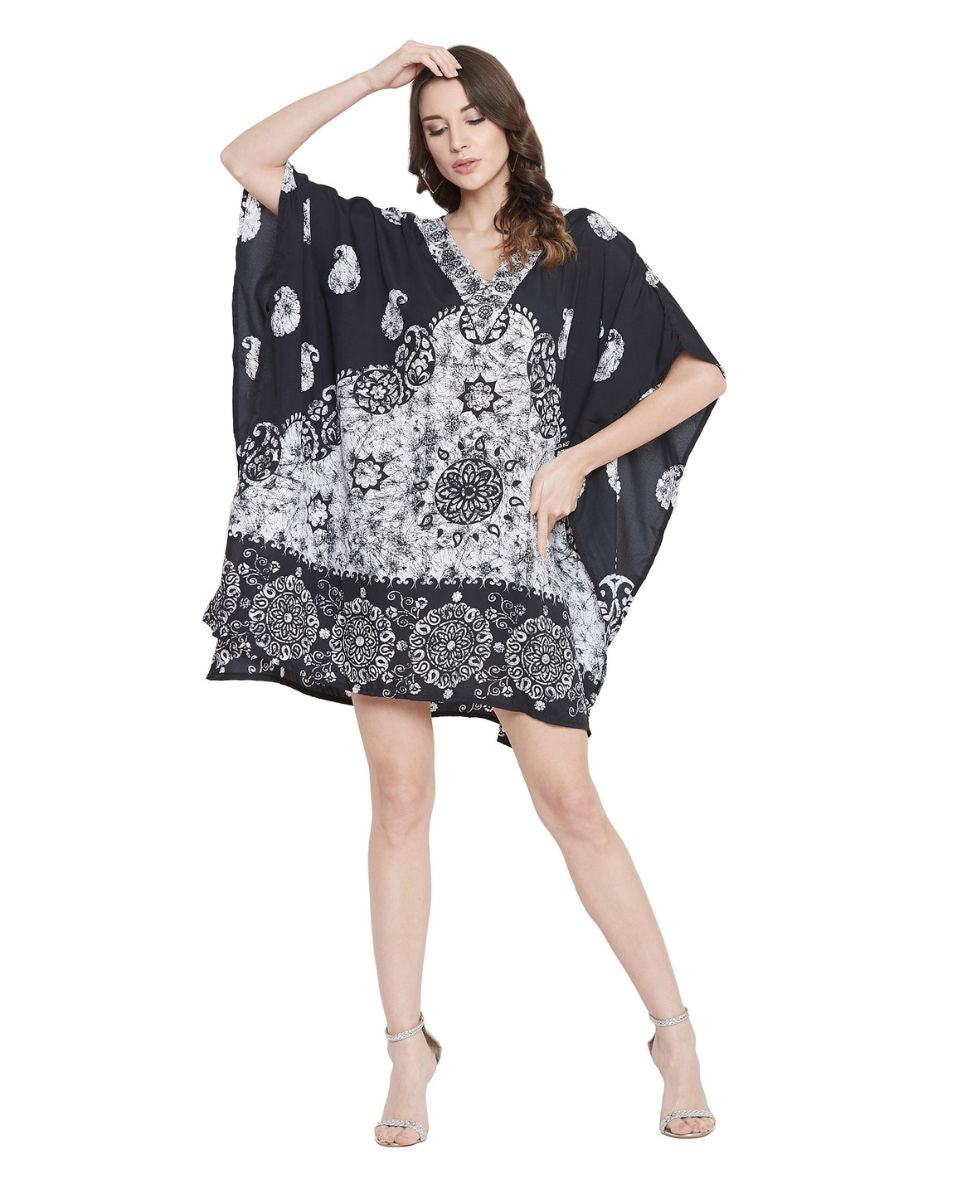 Summer Partywear Black Beach Boho Tunic For Plus Size Women