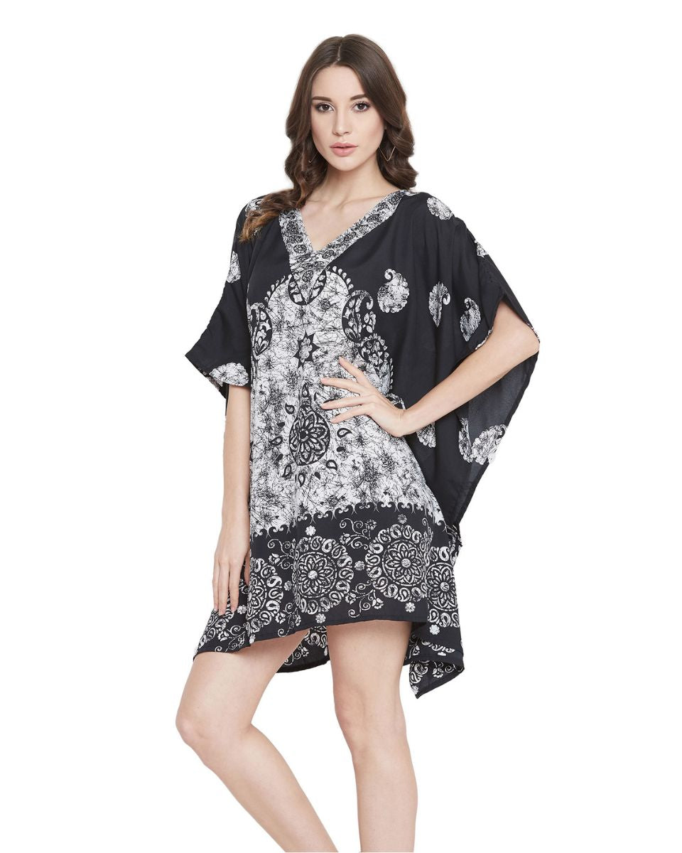 Summer Partywear Black Beach Boho Tunic For Plus Size Women