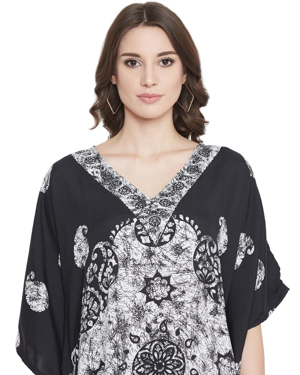 Summer Partywear Black Beach Boho Tunic For Plus Size Women