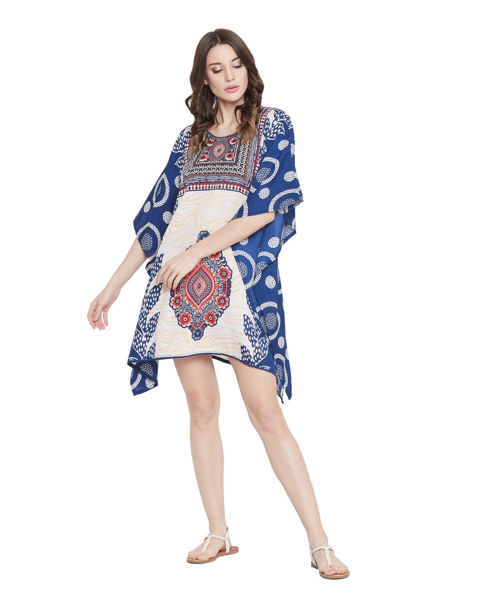 Boho Tunic Blue Summer Partywear Beach For Plus Size Women