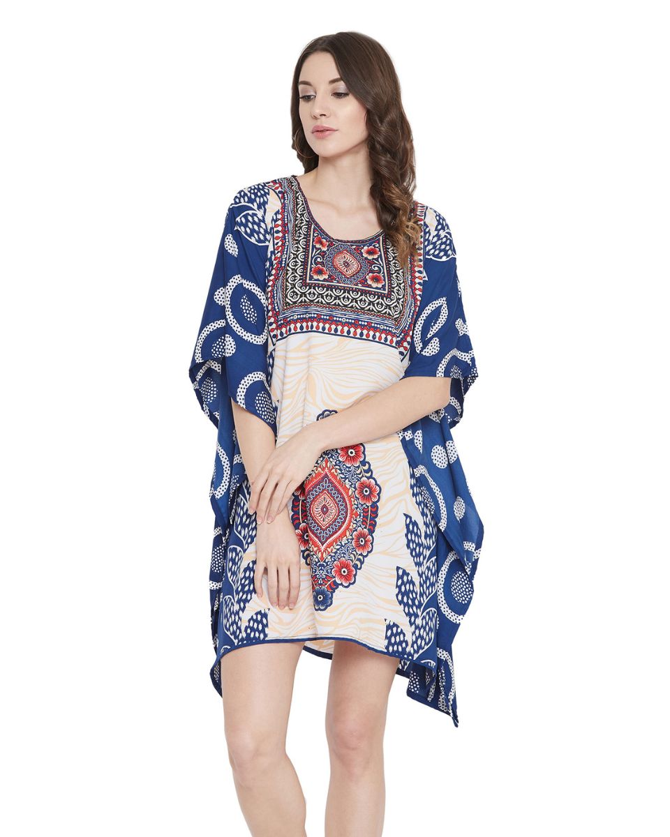 Boho Tunic Blue Summer Partywear Beach For Plus Size Women