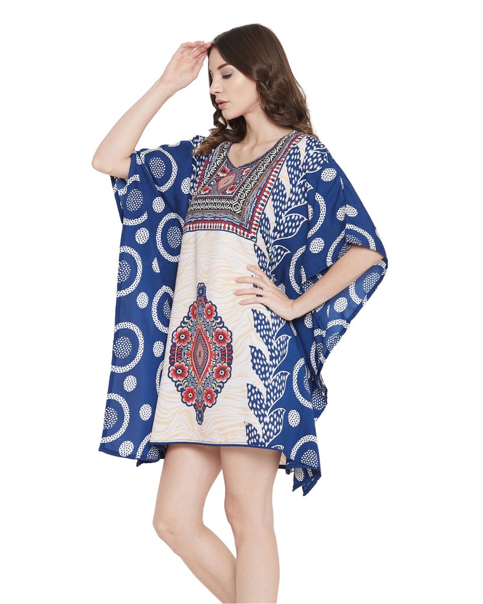 Boho Tunic Blue Summer Partywear Beach For Plus Size Women