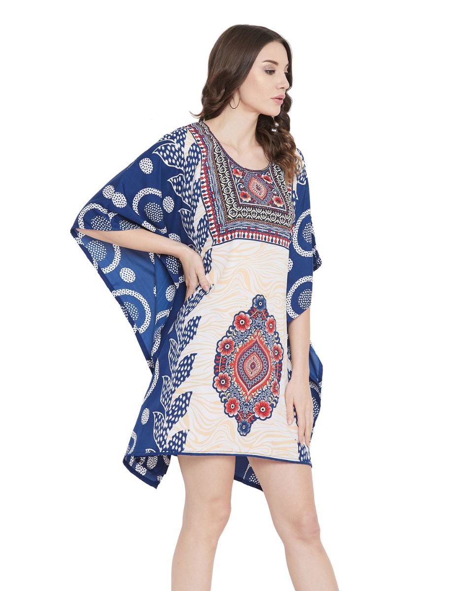 Boho Tunic Blue Summer Partywear Beach For Plus Size Women