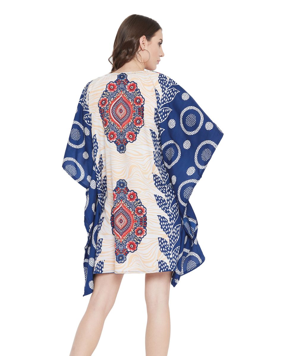 Boho Tunic Blue Summer Partywear Beach For Plus Size Women