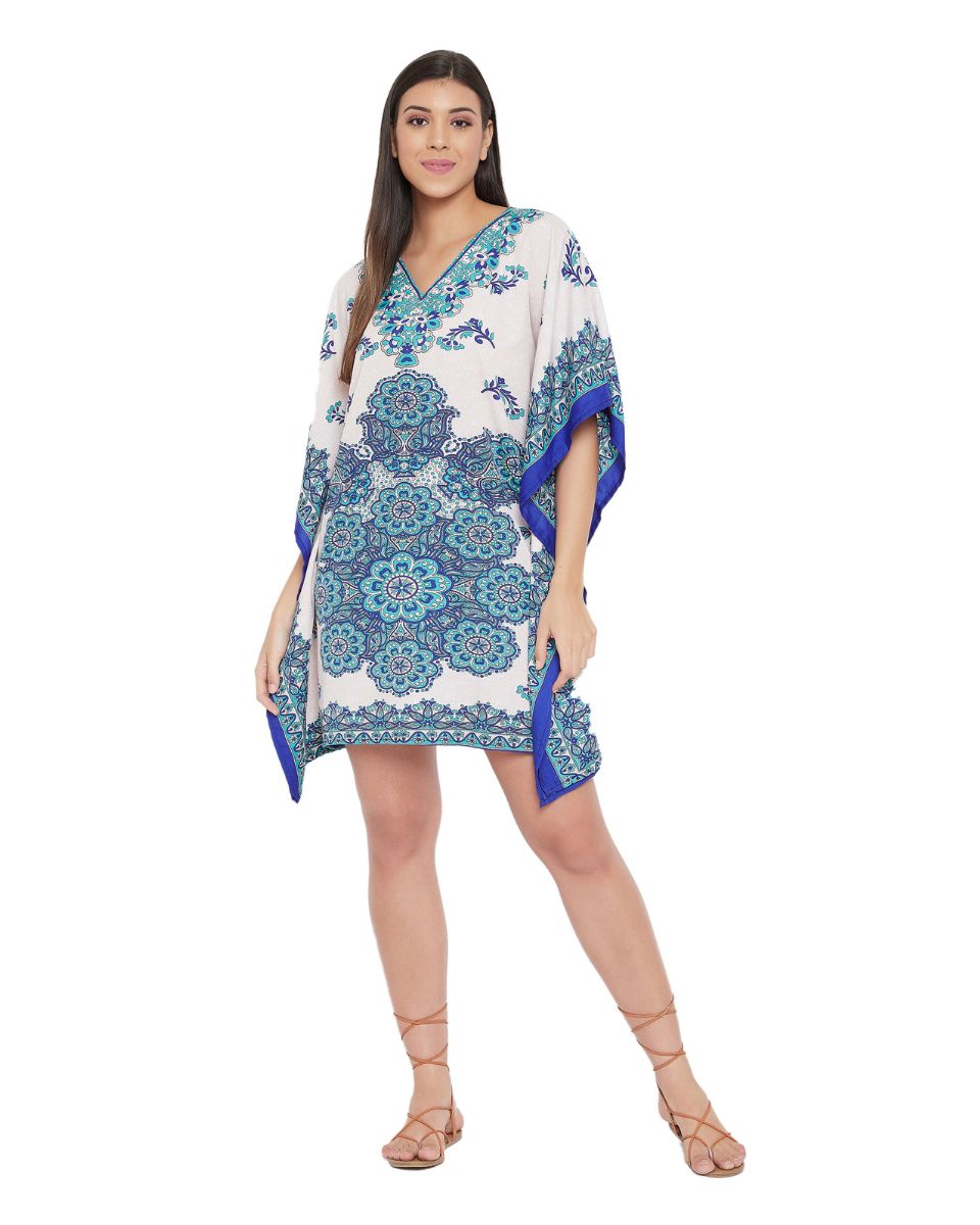 Multicolor Polyester Floral Pattern Tunic For Plus Size Women