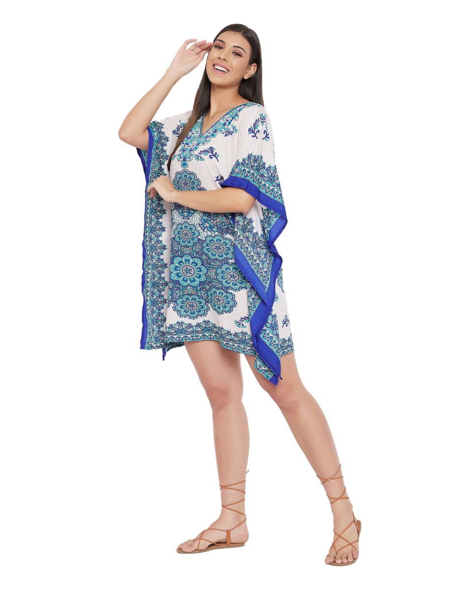 Multicolor Polyester Floral Pattern Tunic For Plus Size Women