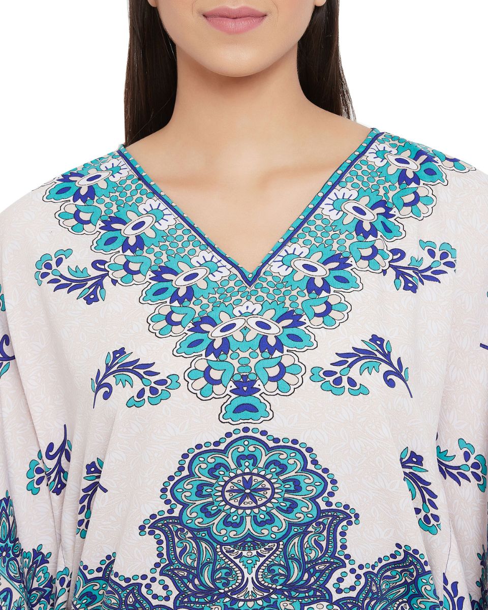 Multicolor Polyester Floral Pattern Tunic For Plus Size Women