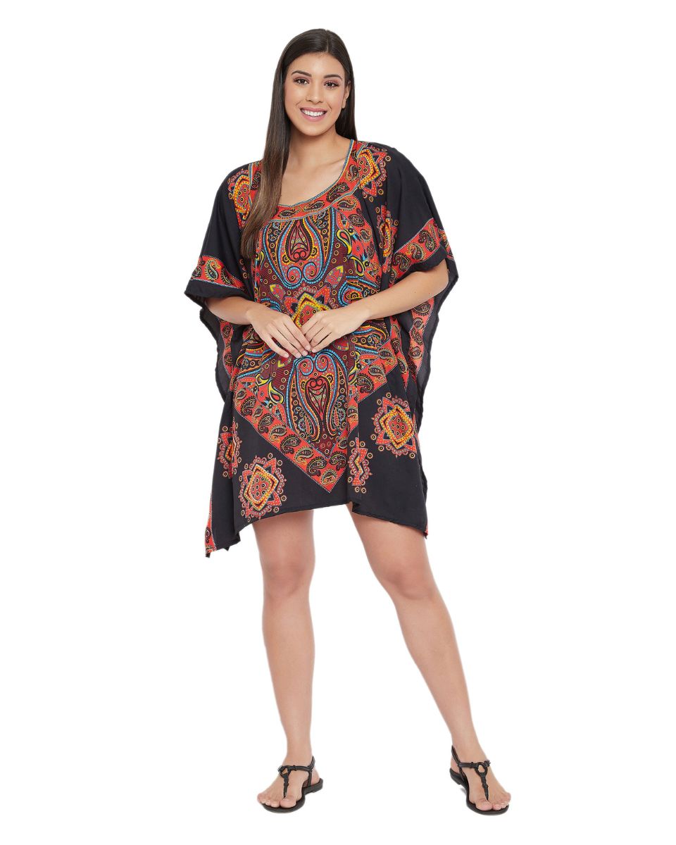 Loose Tunic Paisley Pattern One Size Polyester For Plus Size Women