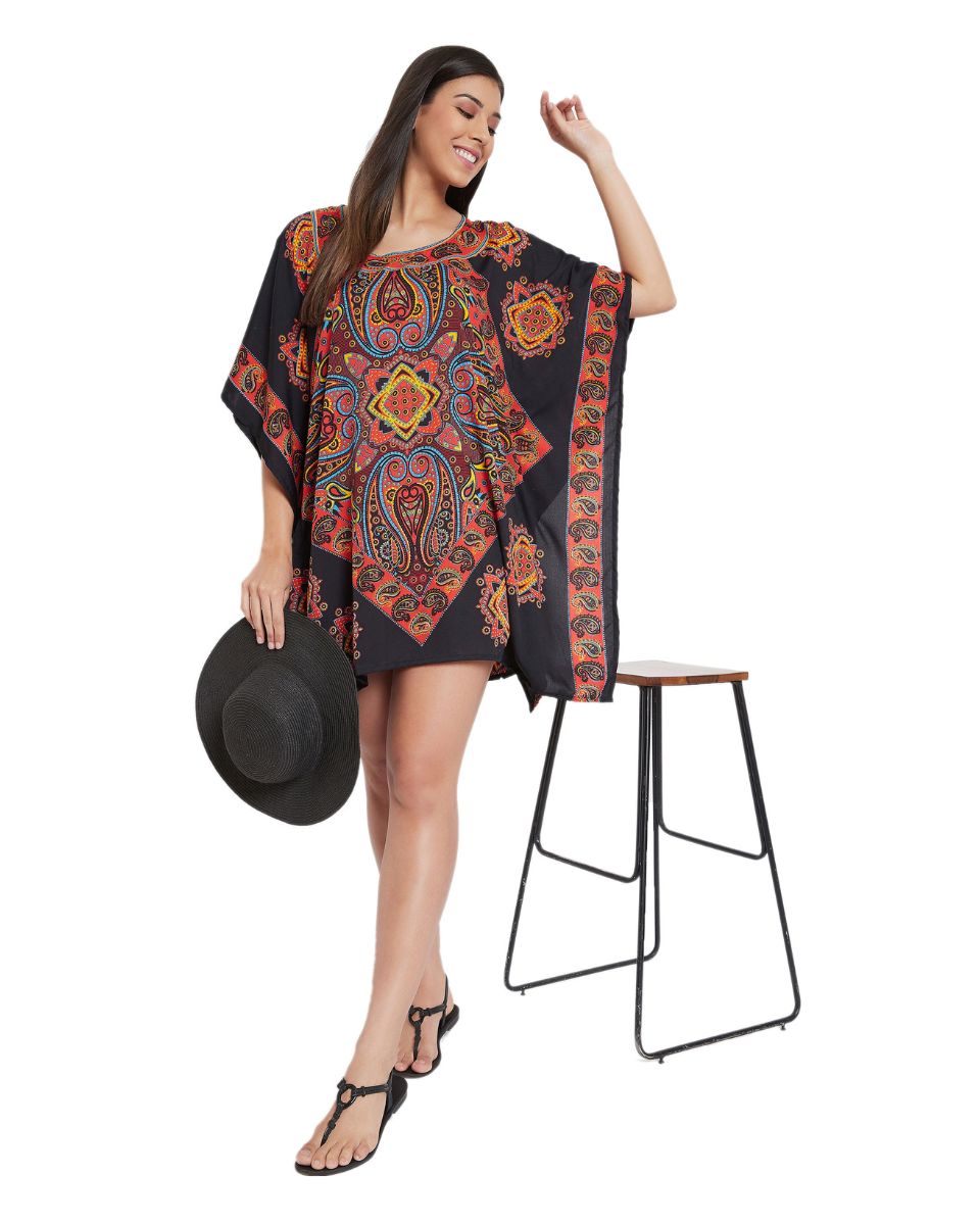 Loose Tunic Paisley Pattern One Size Polyester For Plus Size Women