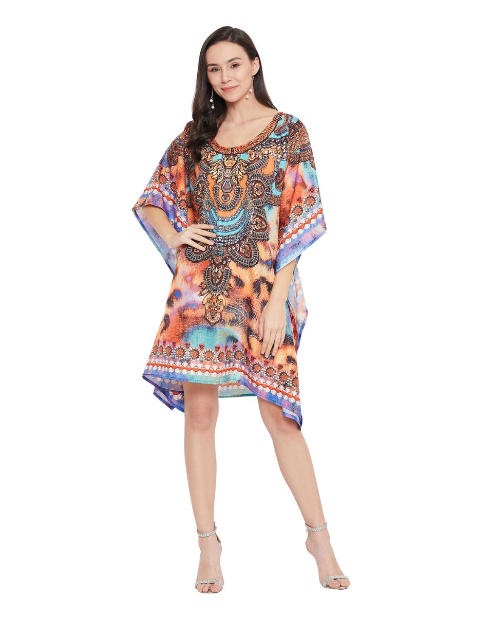 Mini Top Multicolor Polyester Plus Size Tunic For Women