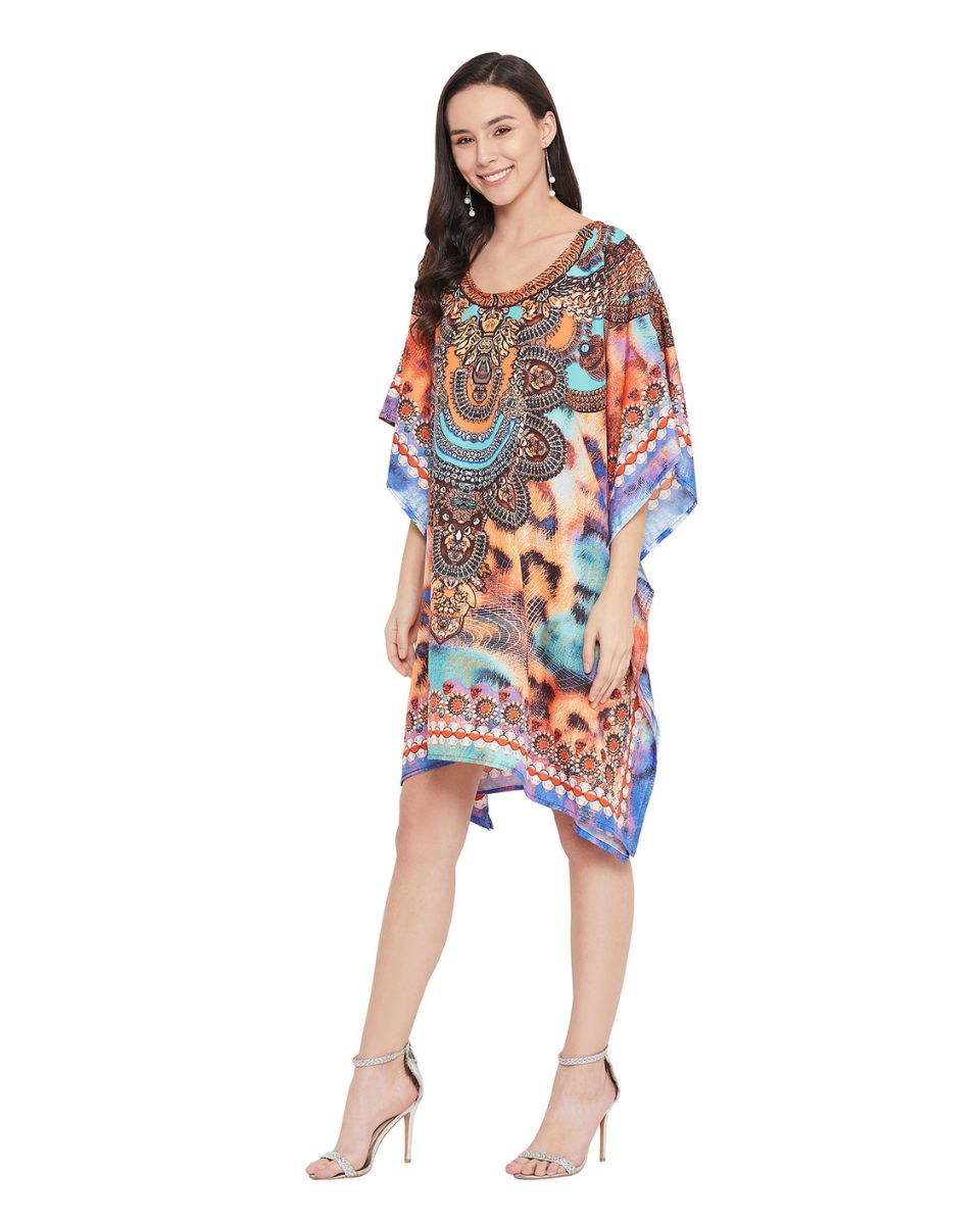 Mini Top Multicolor Polyester Plus Size Tunic For Women