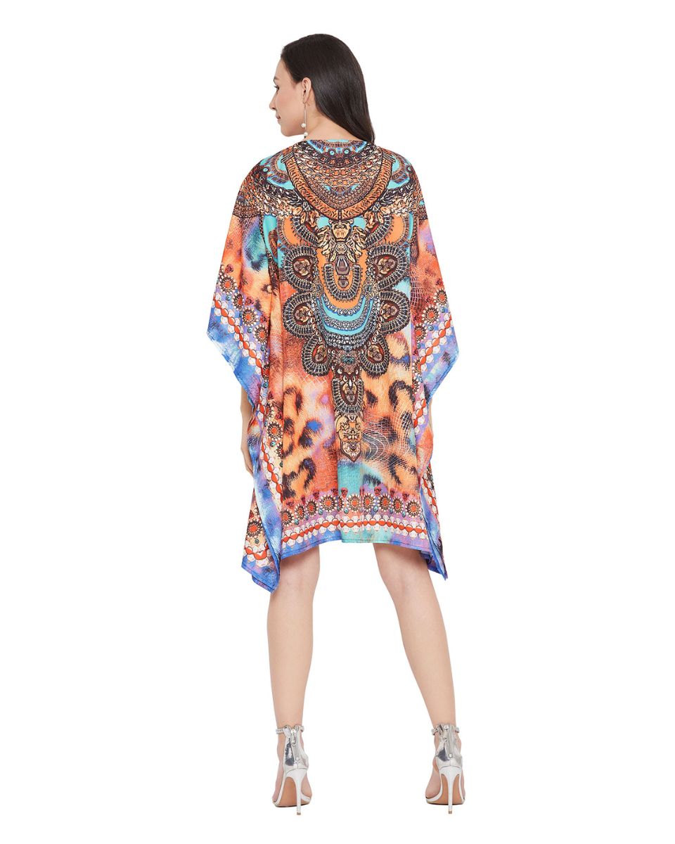 Mini Top Multicolor Polyester Plus Size Tunic For Women