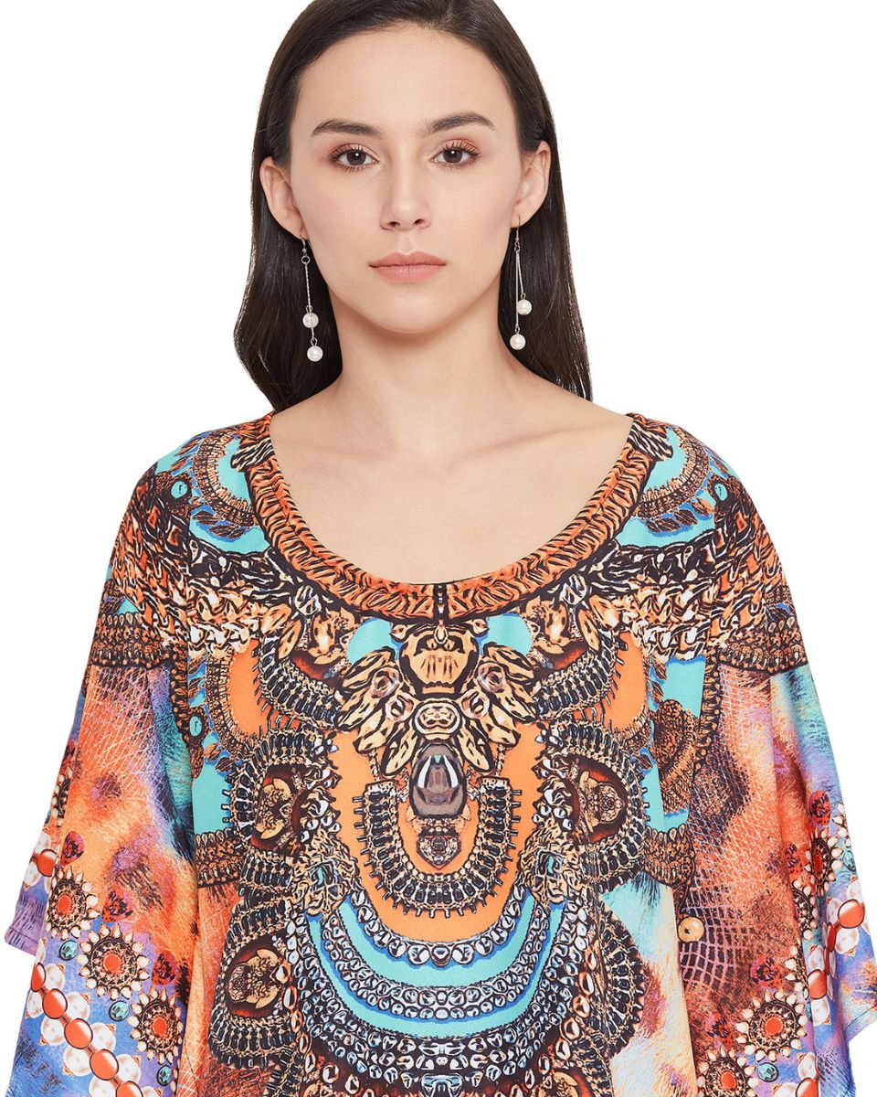 Mini Top Multicolor Polyester Plus Size Tunic For Women