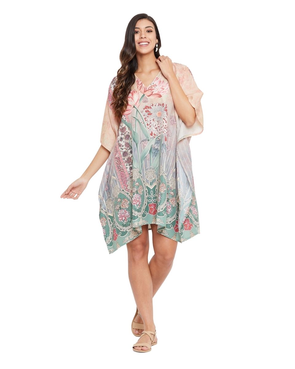 Short Plus Size Tunic Floral Printed Polyester For Women