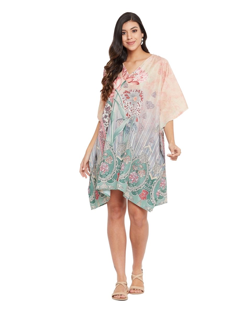 Short Plus Size Tunic Floral Printed Polyester For Women