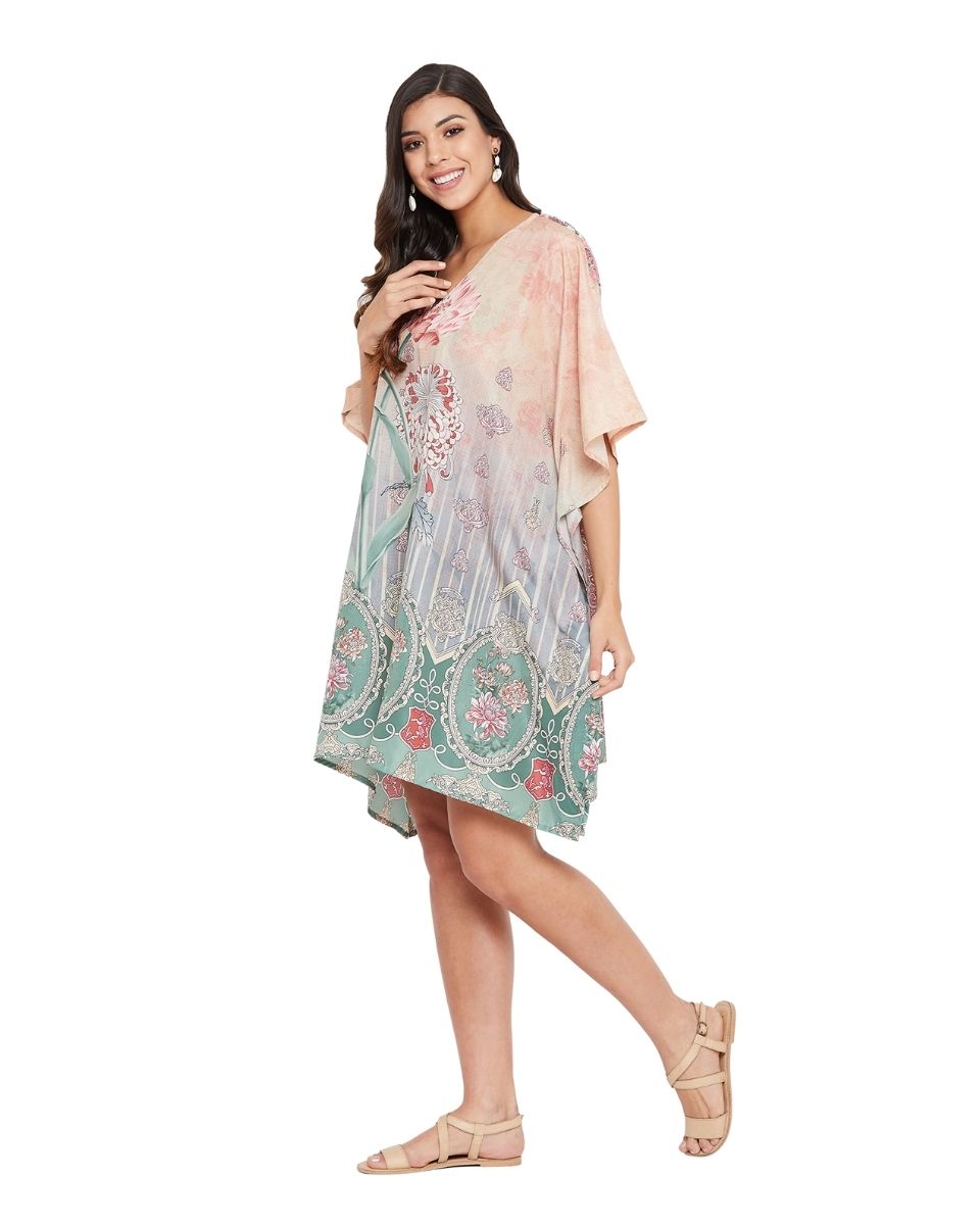 Short Plus Size Tunic Floral Printed Polyester For Women