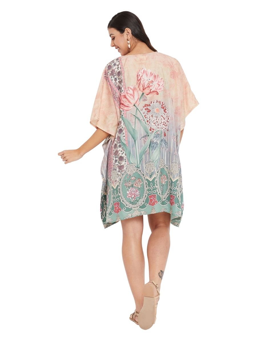 Short Plus Size Tunic Floral Printed Polyester For Women