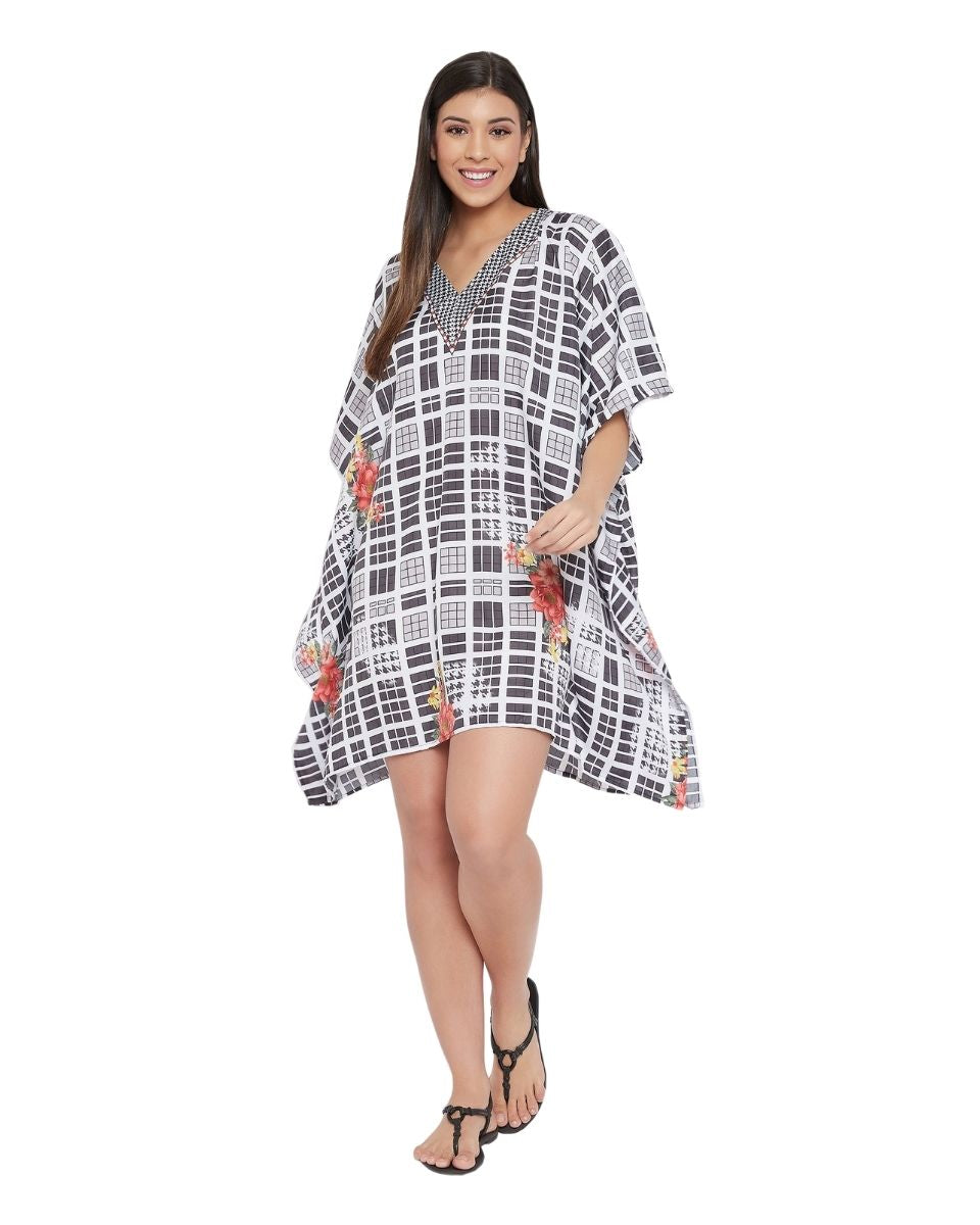 Short Polyester Kimono Sleeve Plus Size Tunic For Women