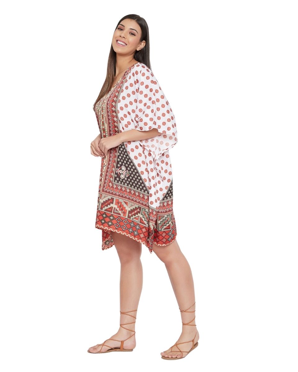 Woman For Plus Size Top Polyester Kimono Sleeve Mini Tunic