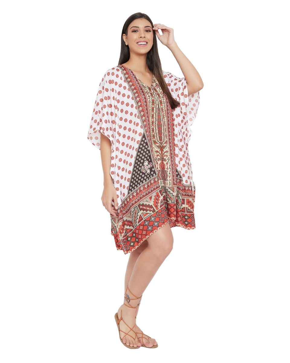 Woman For Plus Size Top Polyester Kimono Sleeve Mini Tunic