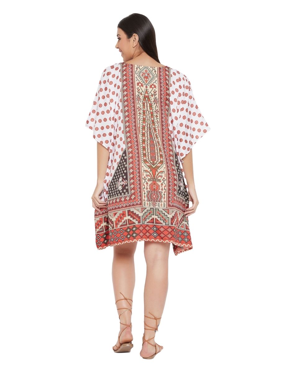 Woman For Plus Size Top Polyester Kimono Sleeve Mini Tunic