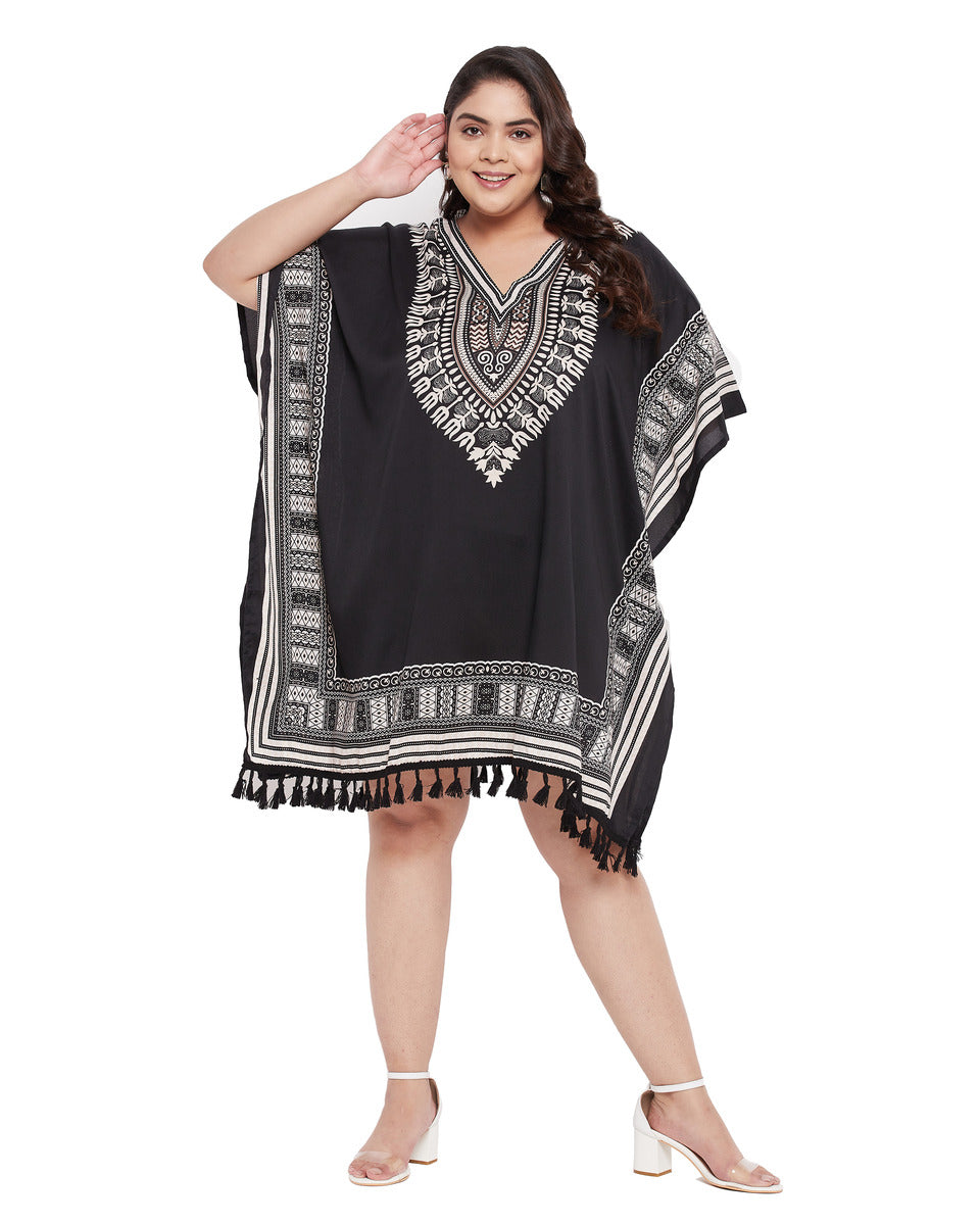 Dashiki Black Plus Size Tunic Dress for Women