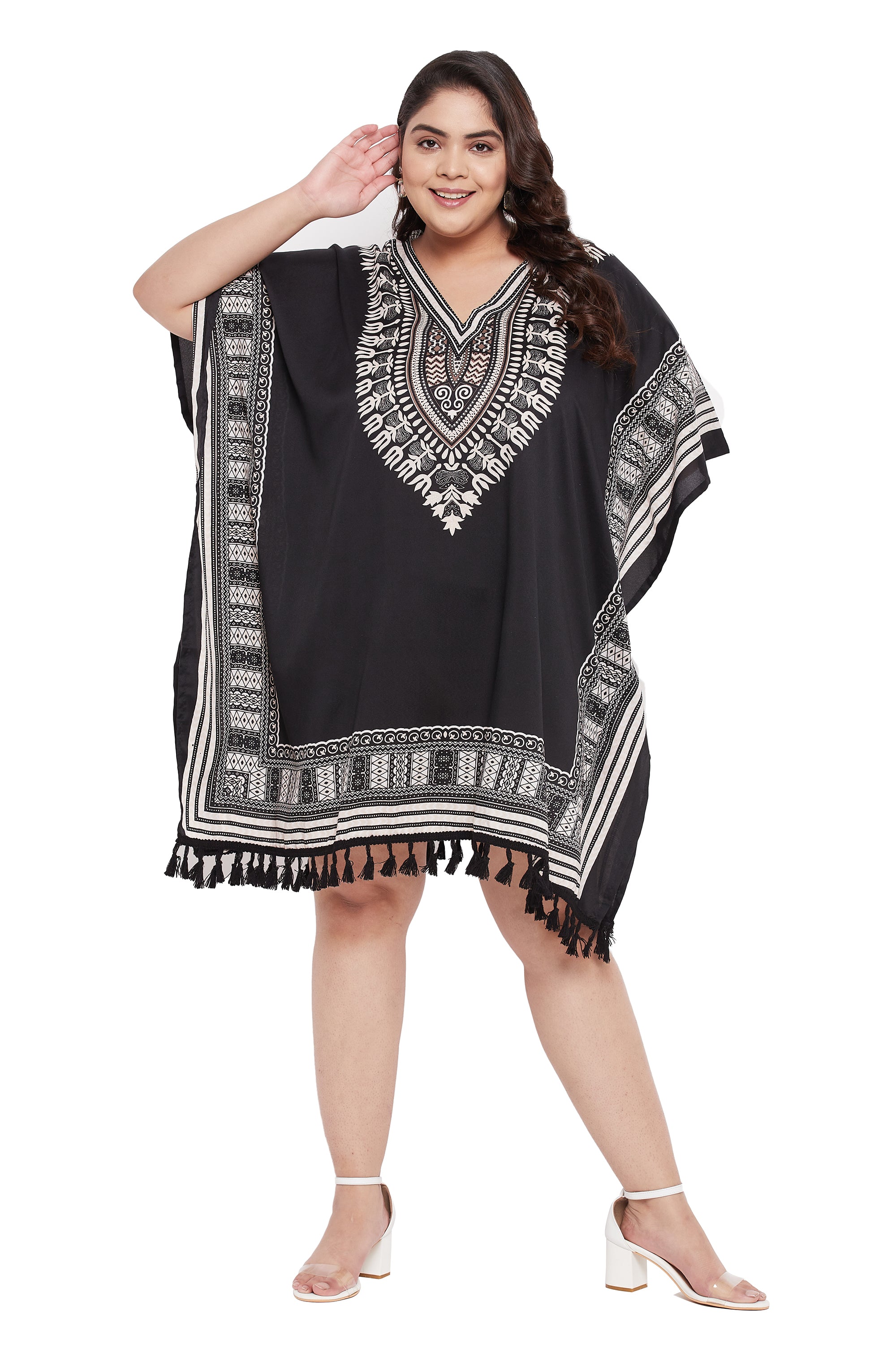 Dashiki Black Plus Size Tunic Dress for Women