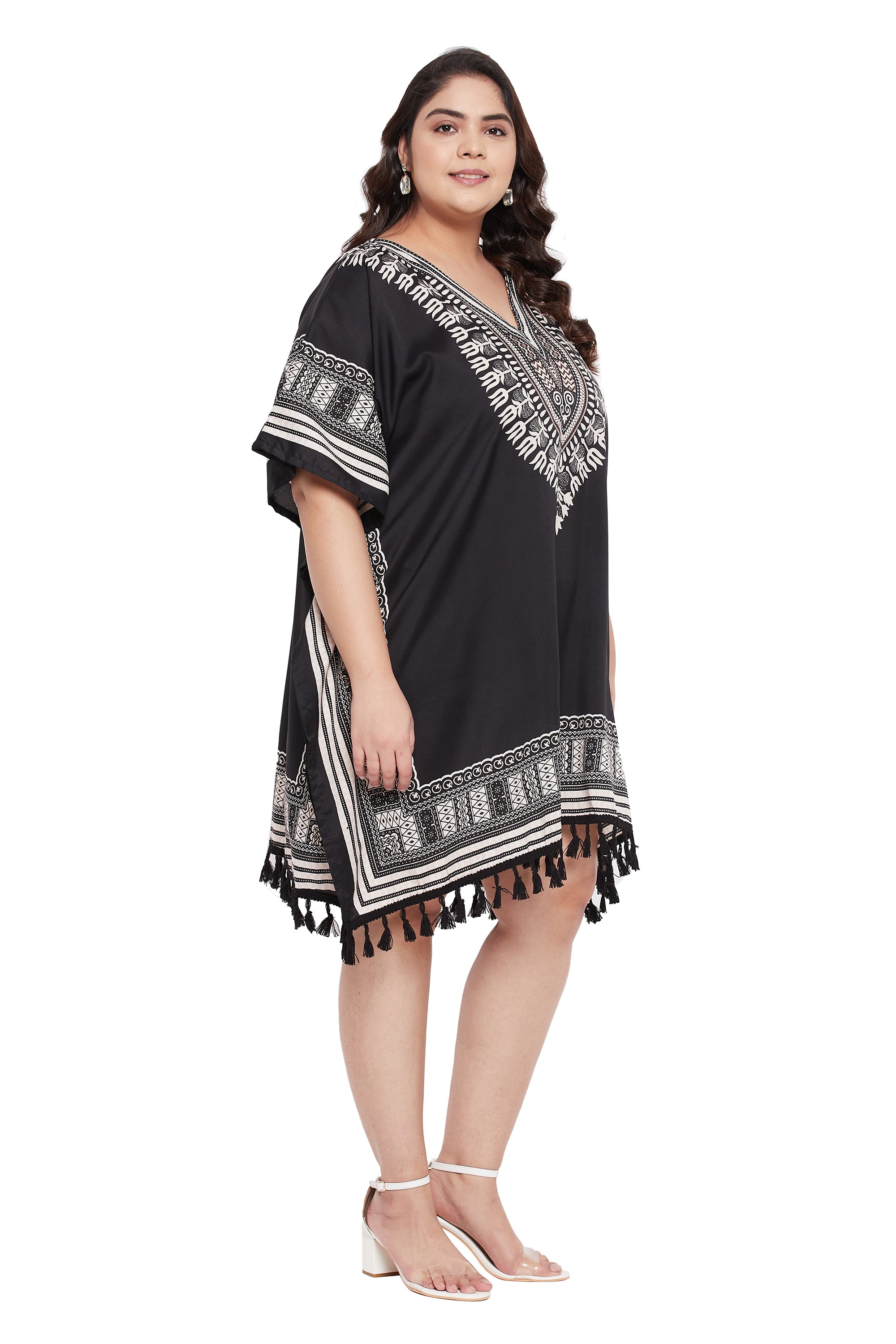 Dashiki Black Plus Size Tunic Dress for Women