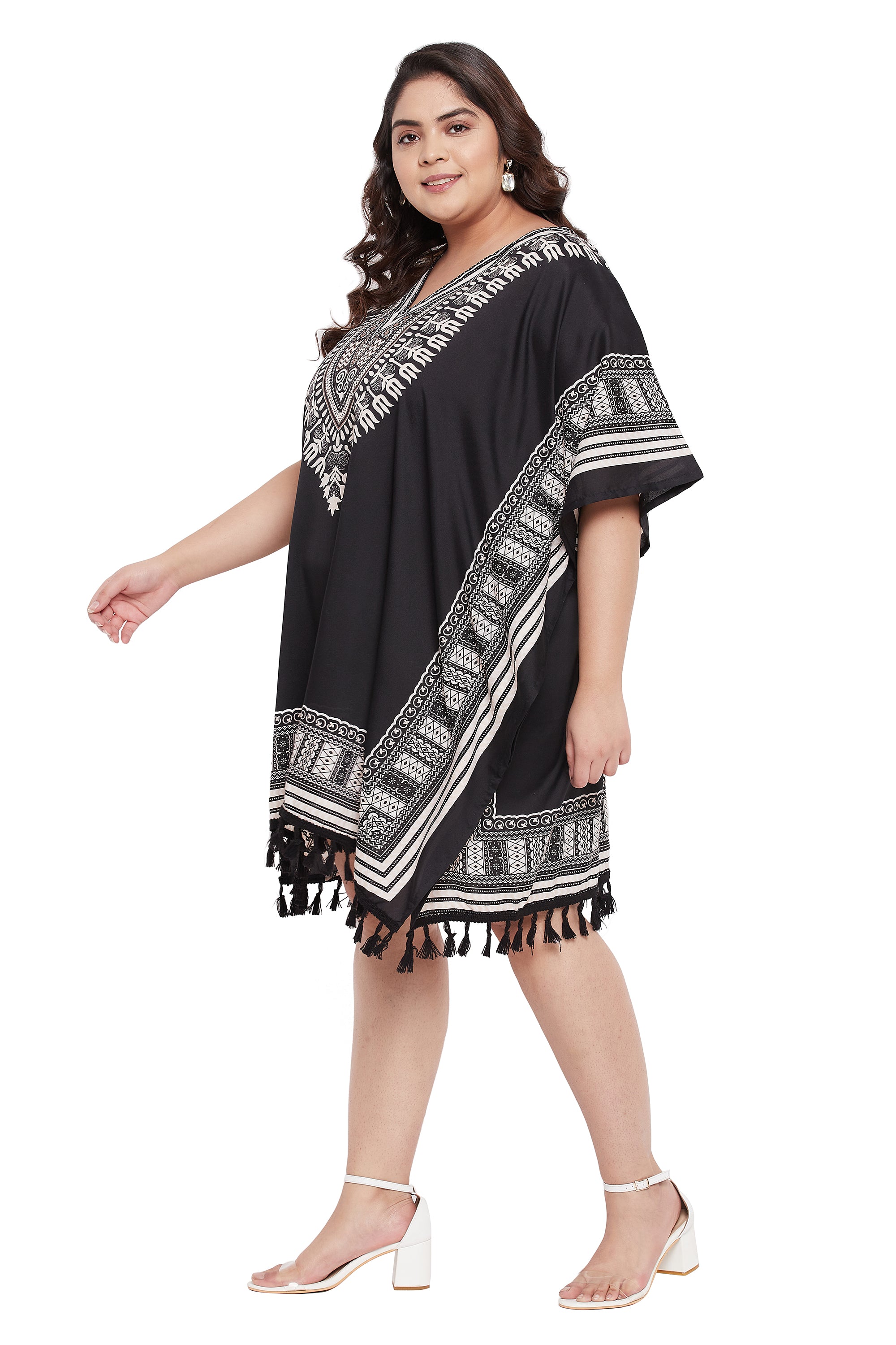 Dashiki Black Plus Size Tunic Dress for Women