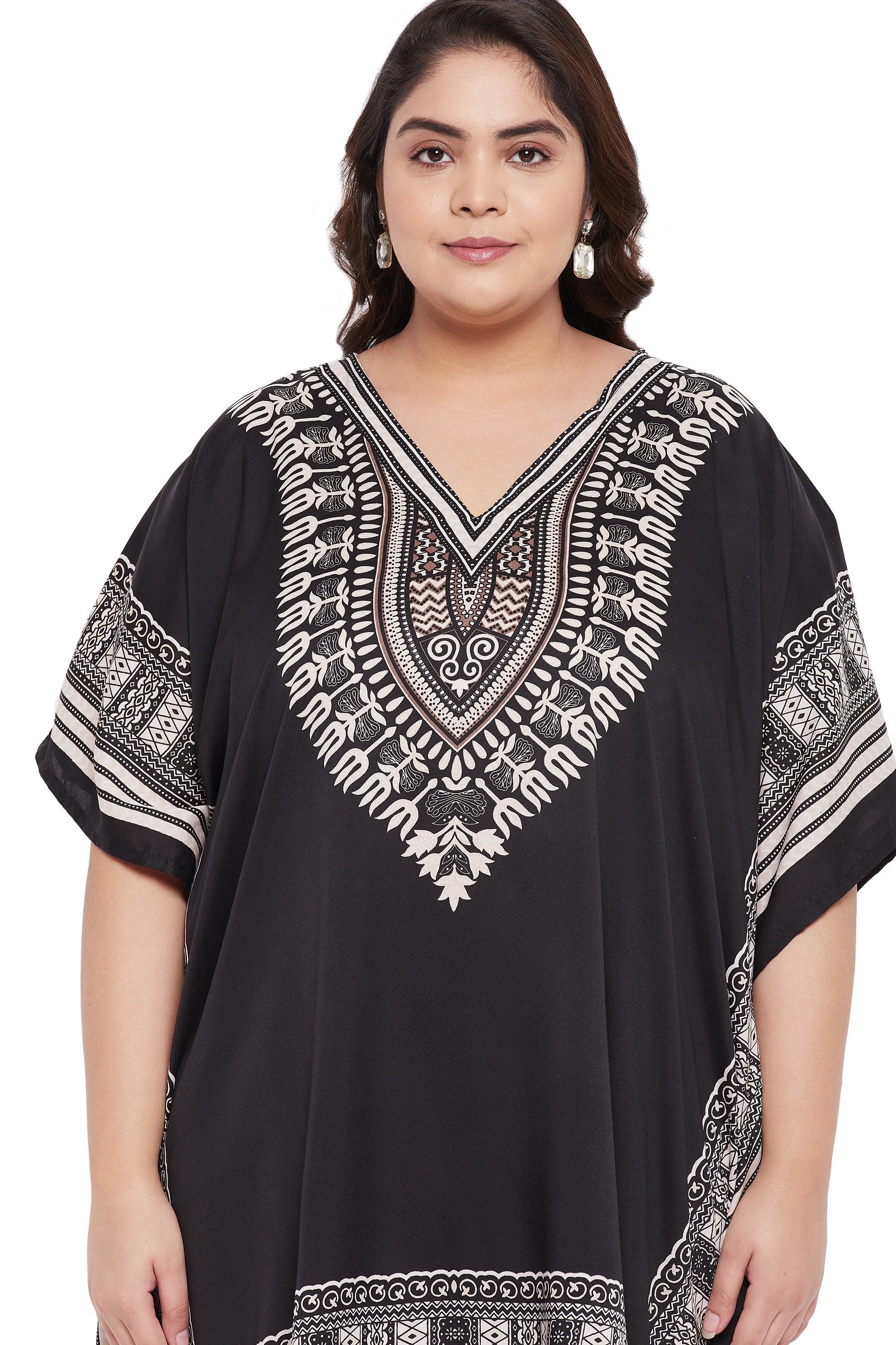 Dashiki Black Plus Size Tunic Dress for Women