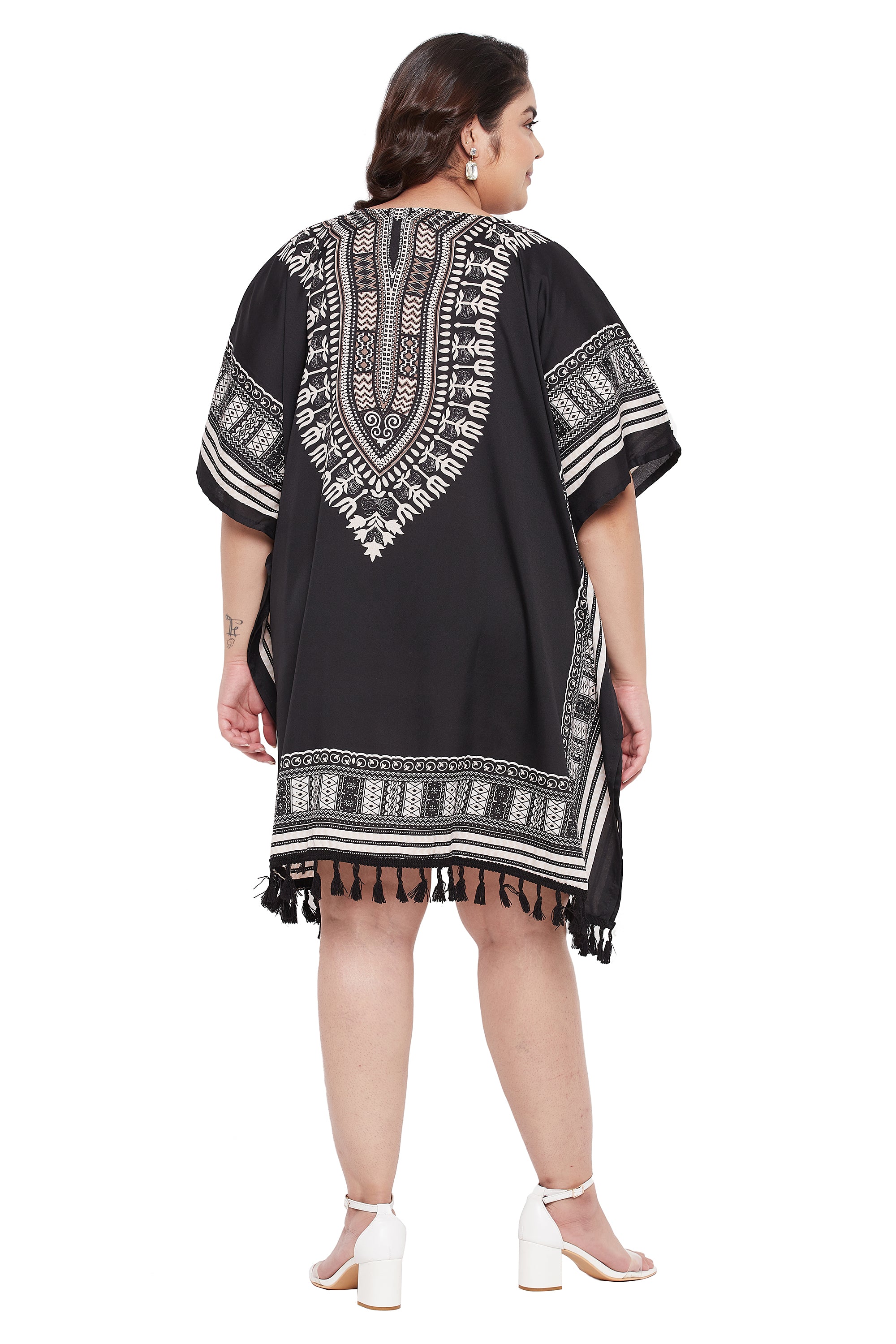 Dashiki Black Plus Size Tunic Dress for Women