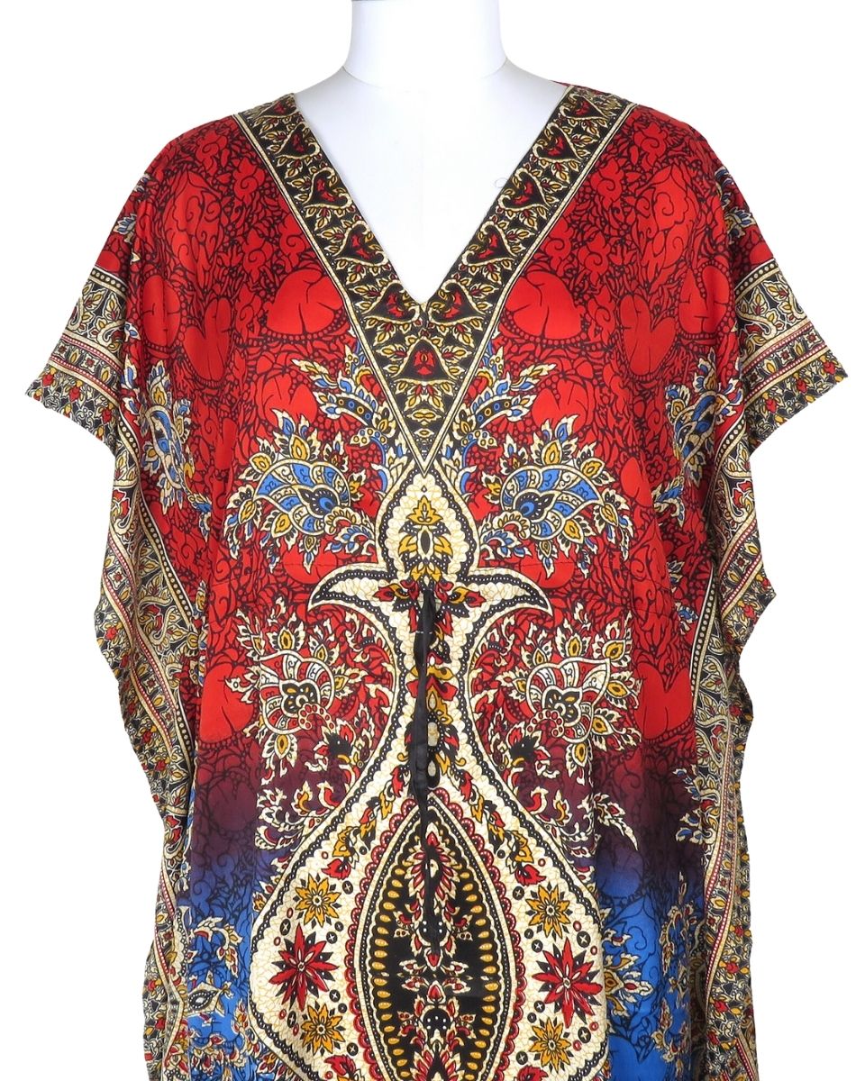 Multicolor Women Paisley Pattern Caftan Plus Size Dress For Women