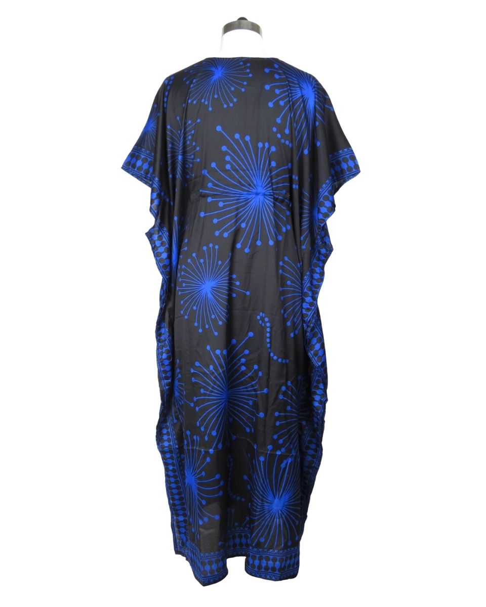 Black Abstract Women Plus Size Long Kaftan For Women