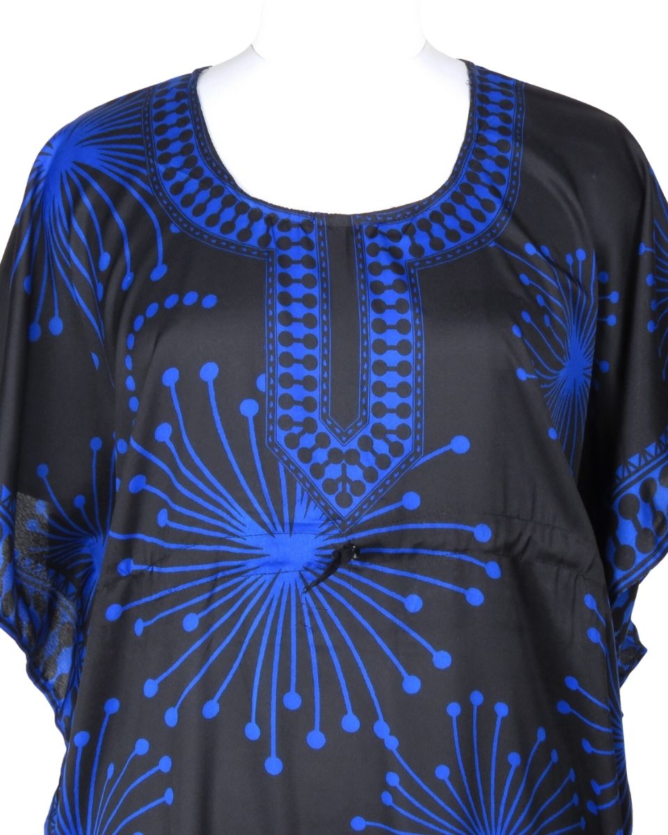 Black Abstract Women Plus Size Long Kaftan For Women