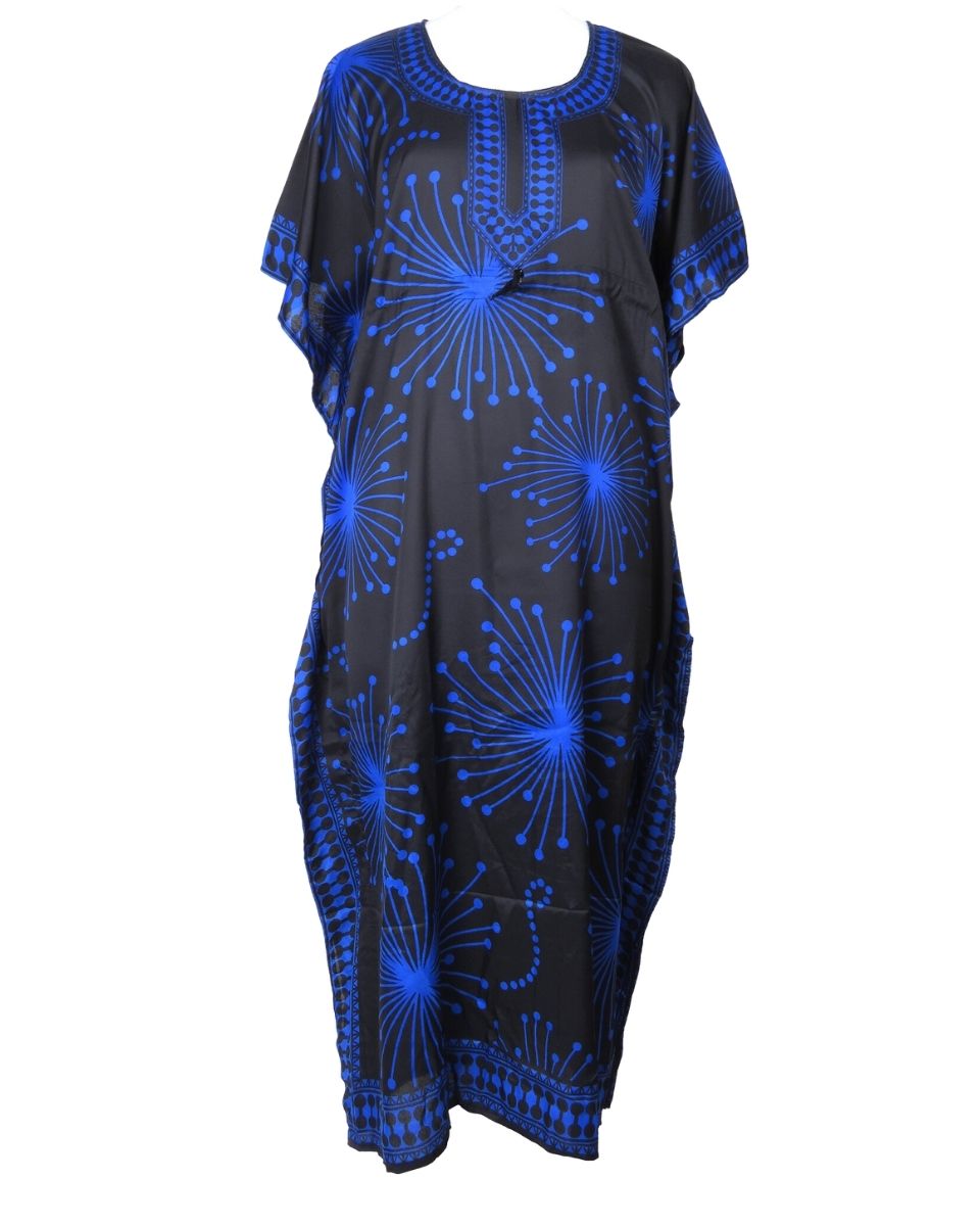 Black Abstract Women Plus Size Long Kaftan For Women