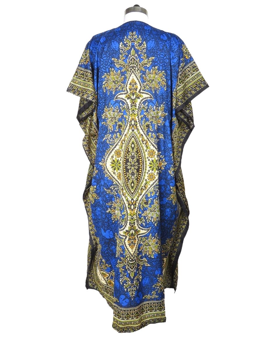 Polyester Paisley Print Kimono Sleeve Caftan For Plus Size Women