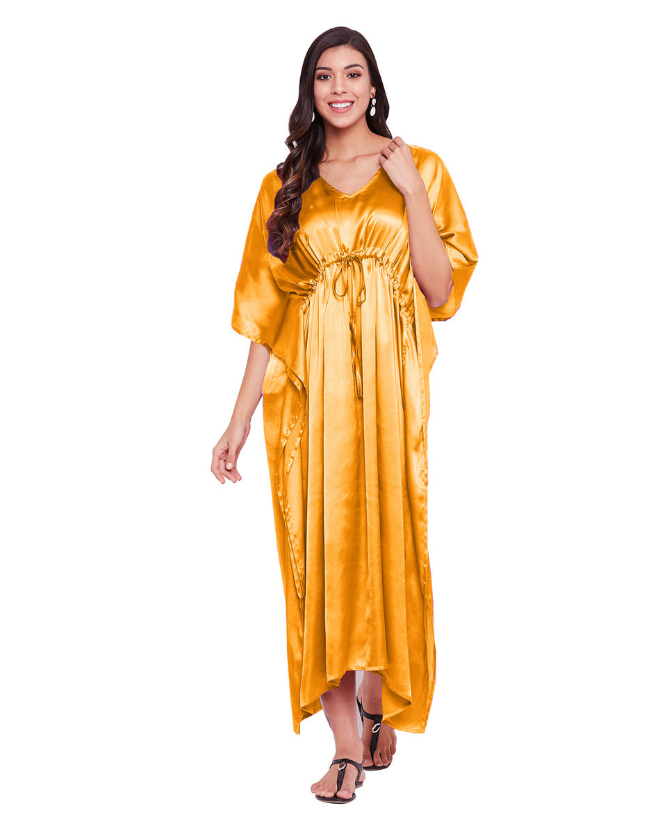 Gypsie Blu Satin Loungewear Kaftan For Plus Size Women