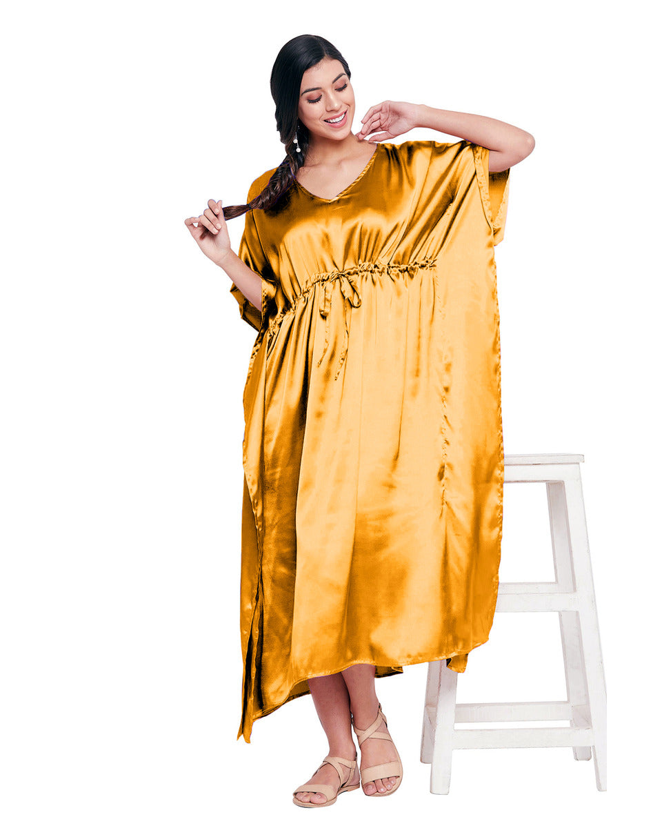 Gypsie Blu Satin Loungewear Kaftan For Plus Size Women