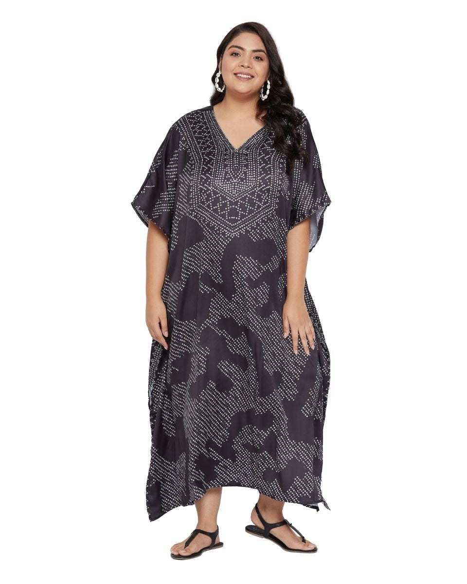 Cotton satin caftan for woman