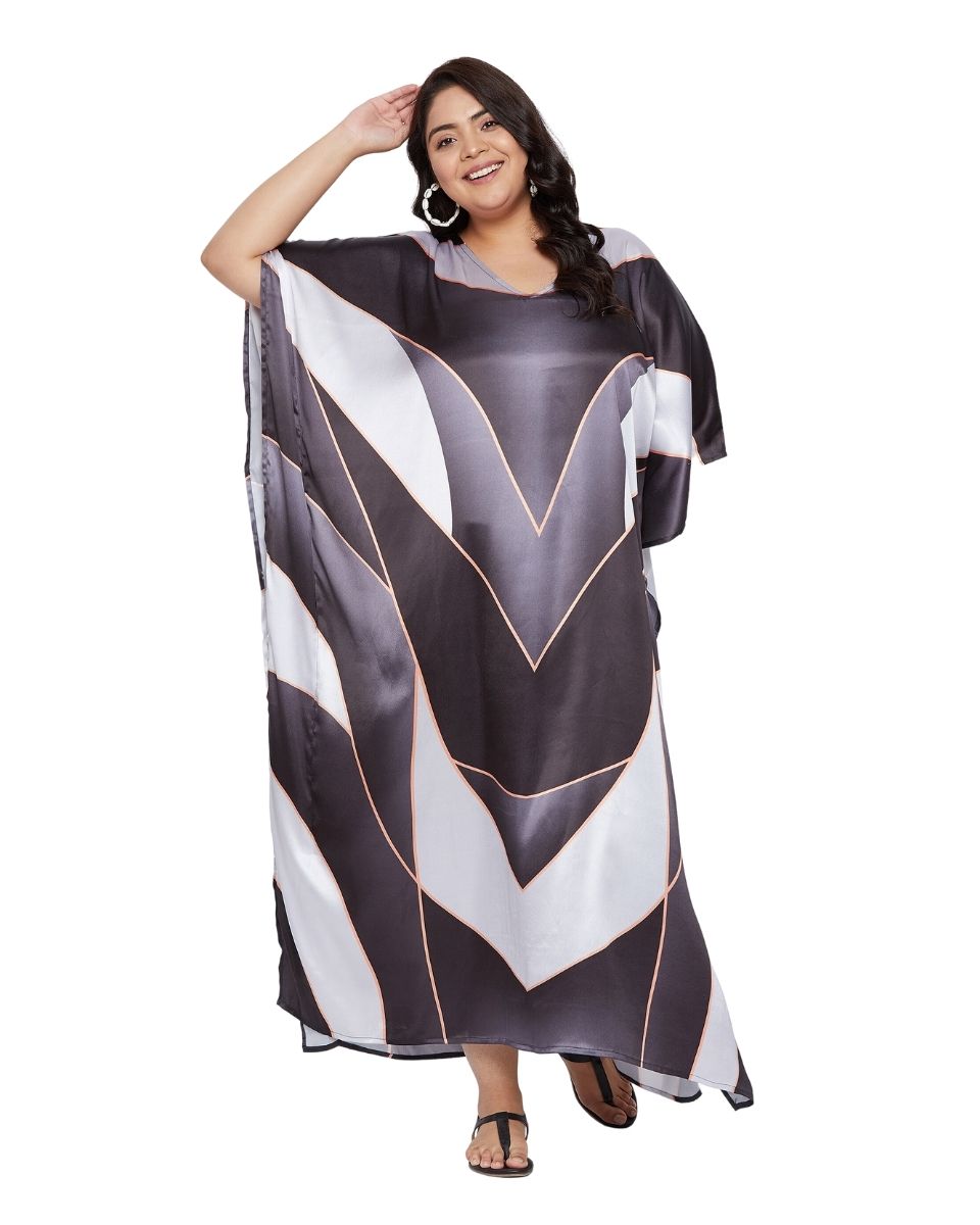 Cotton satin caftan for woman