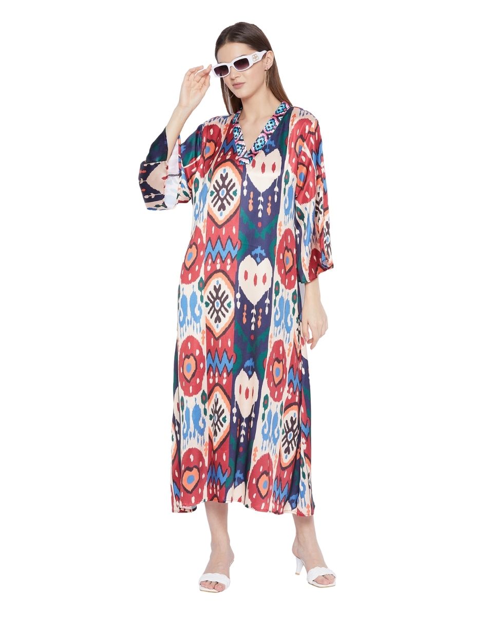 v neck maxi dress kaftan