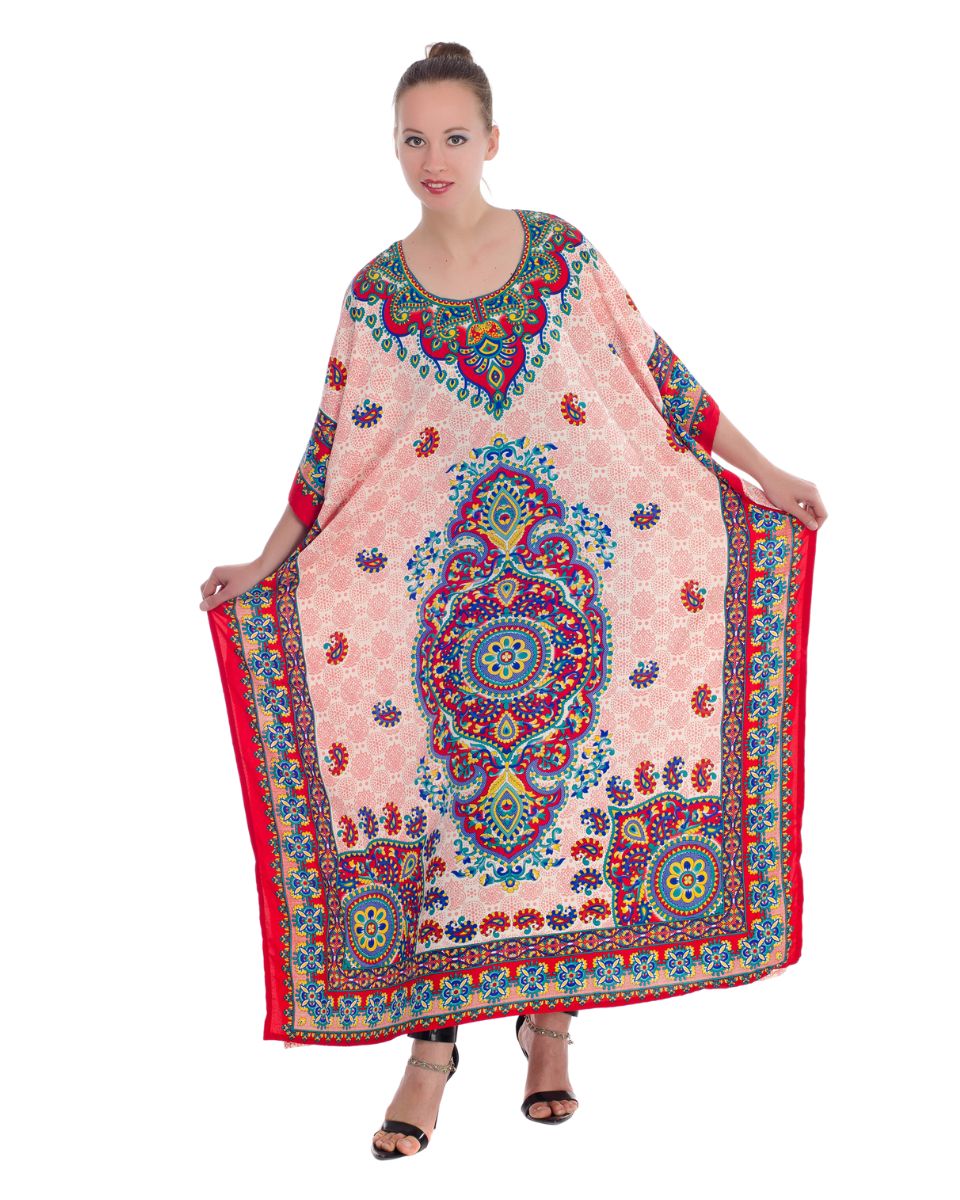 Dress Kaftan Polyester Kimono Style For Plus Size Women