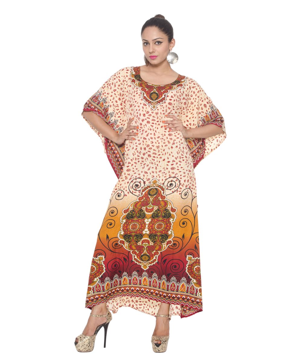 For Women Polyester Kimono Sleeve Plus Size Kaftan