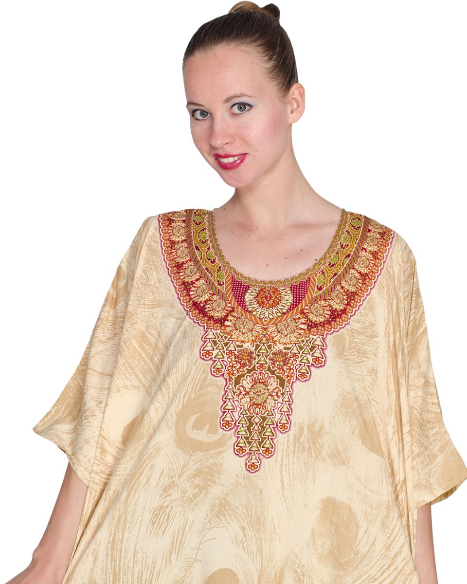 One Size Polyester Resort Wear Kaftan For Plus Size Women