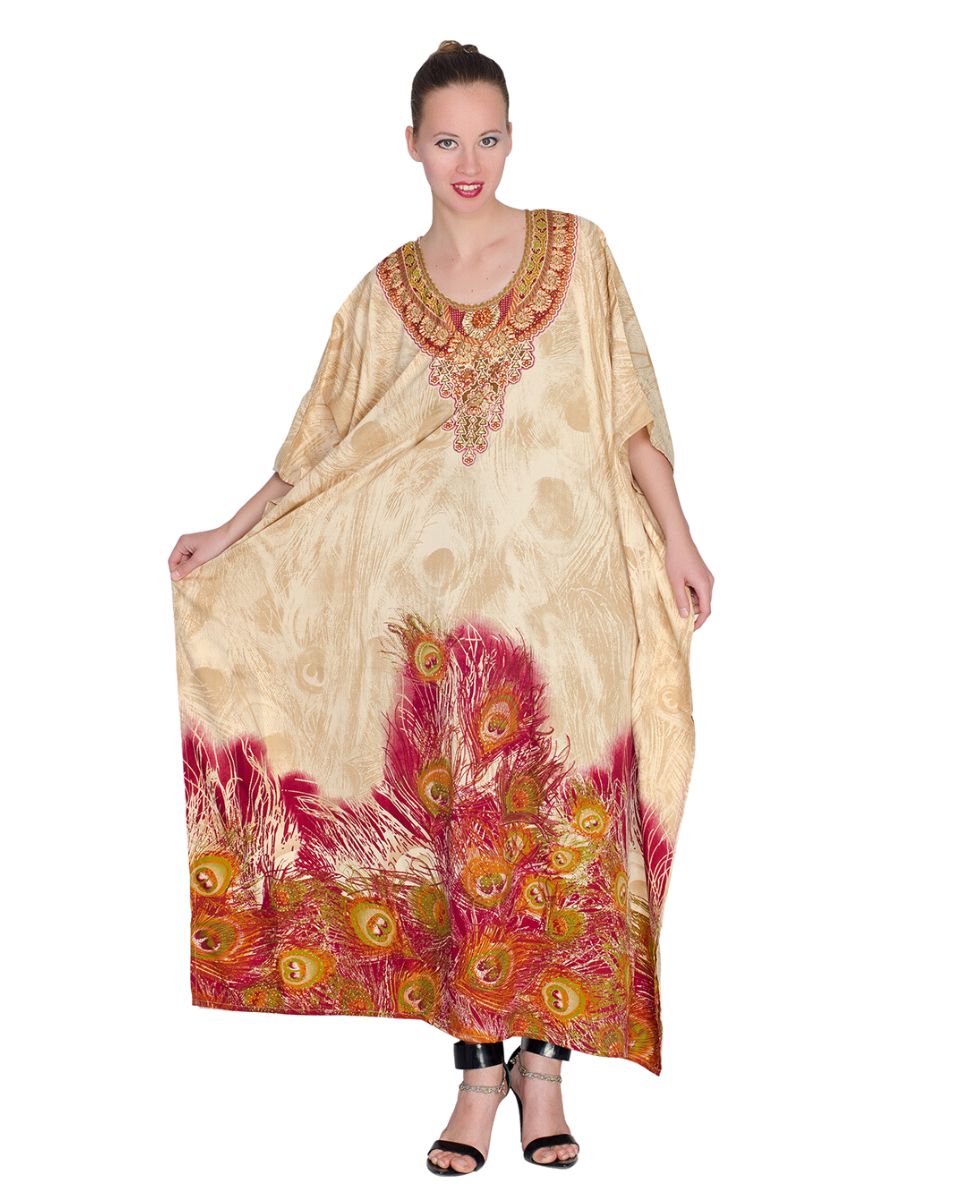 One Size Polyester Resort Wear Kaftan For Plus Size Women